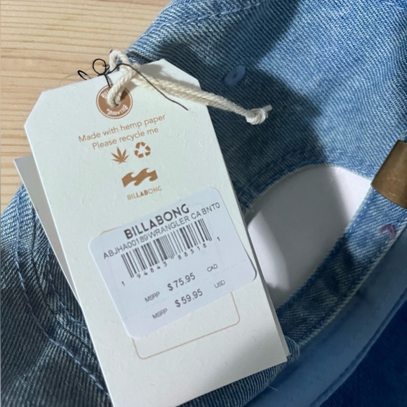 NWT - Billabong x Wrangler Denim Baseball Cap - Adjustable - Picture 12 of 12